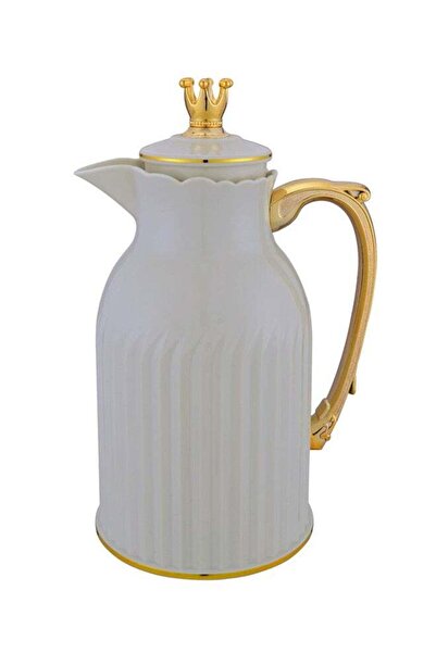 Gazella Tea/Coffee Flask With Golden Handle 1 Liter Light Grey/Gold