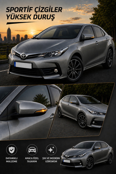 ModGR-Dizayn TOYOTA COROLLA 2013-2018 ARACA ÖZEL BOYALI YARASA AYNA KAPAĞI A+...