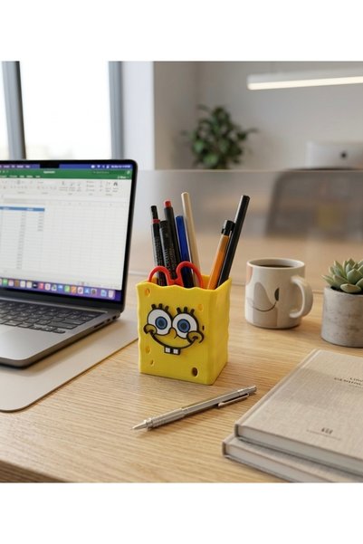 tufu.co Spongebob Pen Holder Box Game Decorative Desktop Pen Holder