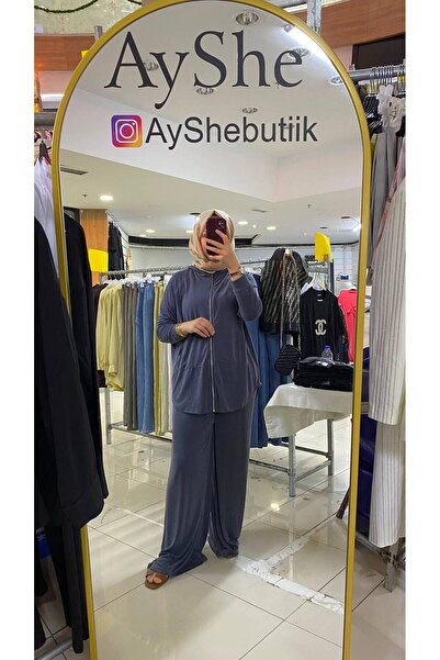 Oysho Kumaş Kadın Takım Önü fermuar Detaylı Bel Lastikli Günlük Takım