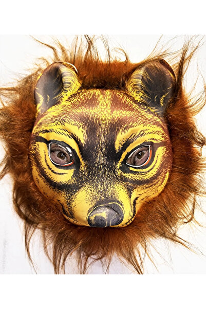OSKA GLOBAL Brown-Haired Tiger Lion Leopard Mask Mega Plush No. 32