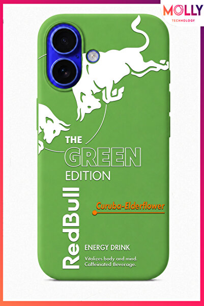 Molly iPhone 16 İçin Fıstık Yeşili Redbull The Green Edition Desenli İçi Kadi...