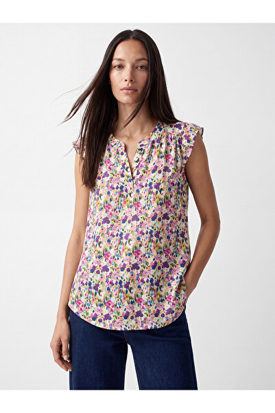 LC Waikiki Original Crochet Collar Floral Blouse