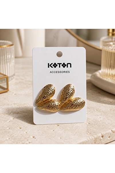 Koton Heart Detailed Gold Earrings