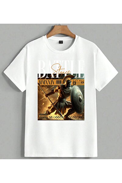 ELFERA Stance Album Vintage Savasman Printed Unisex Oversize T-Shirt White