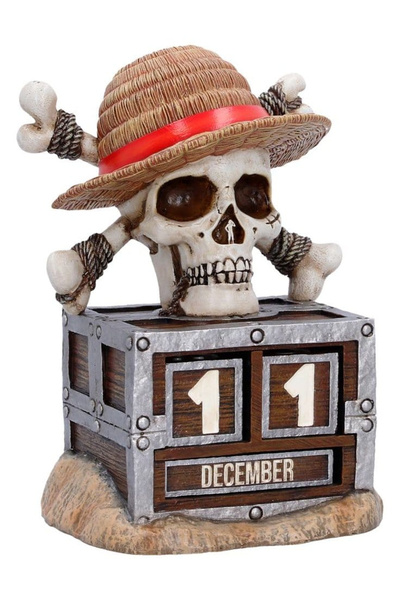 Nemesis Now Calendar perpetuu One Piece Luffy Jolly Roger 16 cm