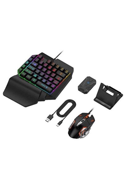 Gennext 4 In 1 One Hand Gaming Keyboard And Mouse Backlight Wireless Bluetoot...