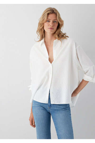 Mavi Beyaz Gömlek Oversize / Geniş Kesim 1220468-89583