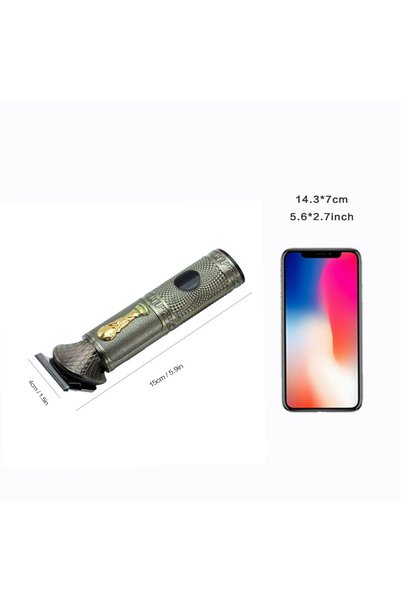 Generic Brand Luxury Embossed Metal Travel Hair Trimmer Set, Long Standby Professional Detail Hair Clipper, Compact Clean Grooming Kit for Men Daily Styling & Travel Gift