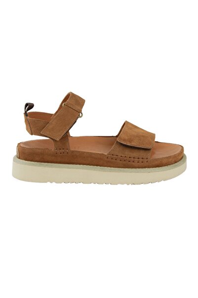 Pegia Velcro Suede Women's Sandals 215572 Tan