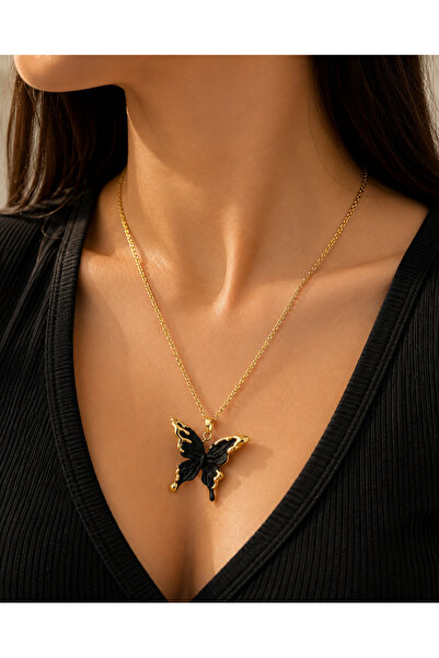 Bymiel Gold Color 316L Stainless Steel Necklace with Butterfly Figure