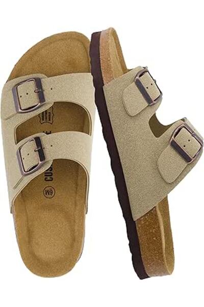 CUSHIONAIRE Women's Lane Cork Footbed Sandal with Comfort (