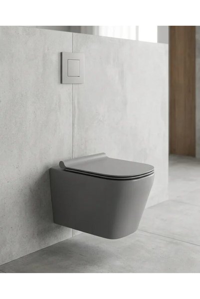 Pure Concept Mat Gri Kanalsız Asma Klozet