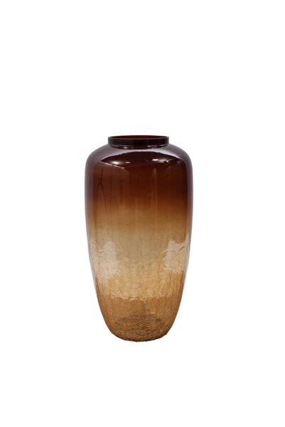 Vitale Flow Brown Glass Vase 20X38Cm