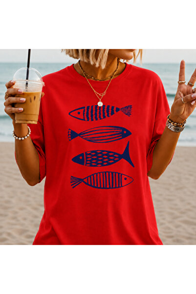 Yetişkin Unisex Baskılı Tişört Oversize