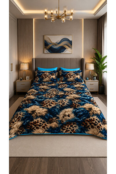 AYBERK HOME TEXTİLE Safari̇ Blue Four Seasons Quilted Double Duvet Cover Set ...