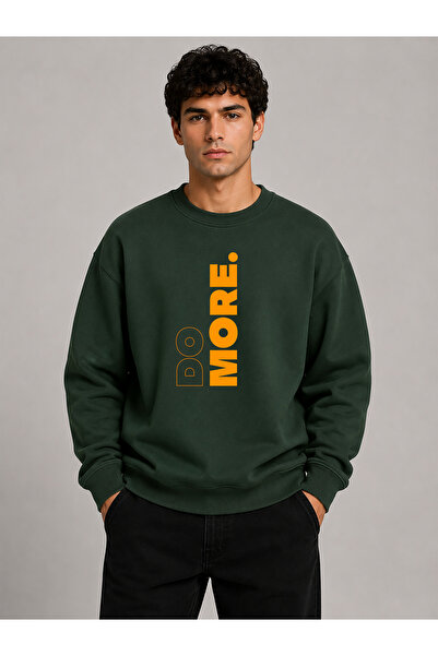 herkesemoda Do More Printed Crew Neck 2 Thread Sweatshirt