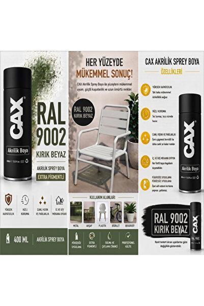 caxcolors CAX AKRİLİK SPREY BOYA SANDALYE - AHŞAP BOYASI RAL KODLU