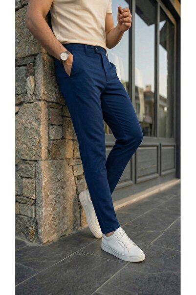 JANES Men's slim fit dilli fabric trousers