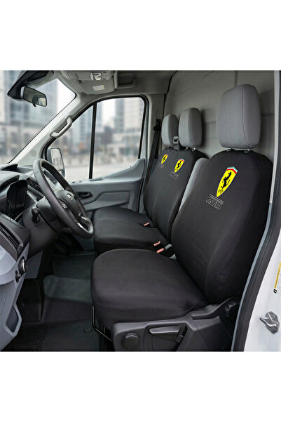 Antwax Ford Transit Siyah Penye Oto Koltuk Kılıfı - FERRARI Baskılı