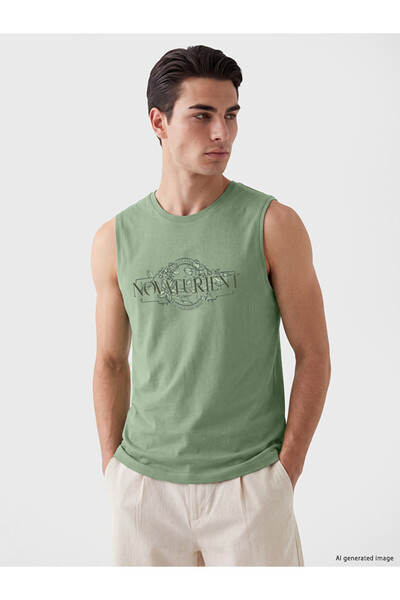 LC Waikiki Crew Neck Printed Men's Sleeveless T-Shirt