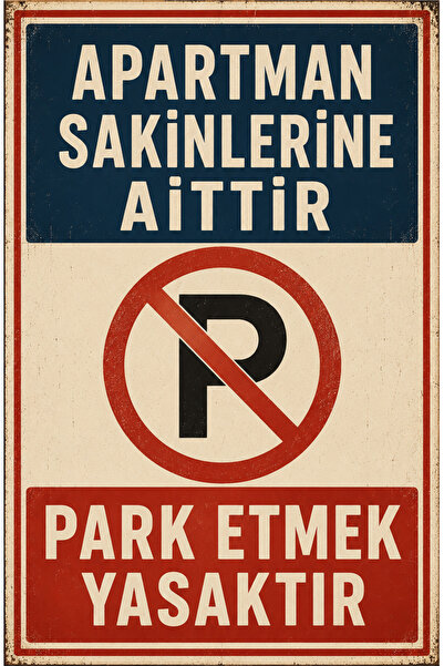 Lucena Retro Apartment Residents Only No Parking Metal Warning Sign 15X20 cm