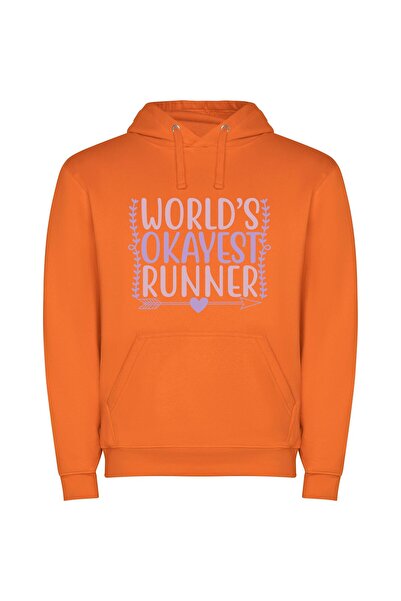iLovePrints Ultimate Running Champion Φούτερ με κουκούλα σε χρώμα Πορτοκαλί