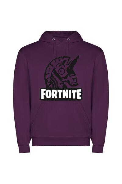 iLovePrints Fortnite Noir Φούτερ με κουκούλα σε χρώμα Μωβ