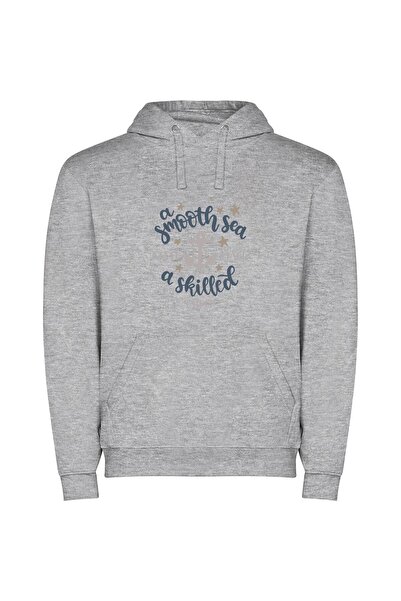 iLovePrints Sailor's Skillful Smooth Design Φούτερ με κουκούλα σε χρώμα Γκρι