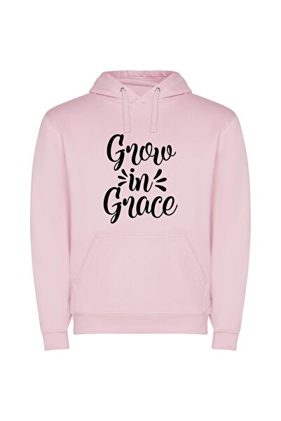 iLovePrints Graceful Blooming Blessings Φούτερ με κουκούλα σε χρώμα Ροζ