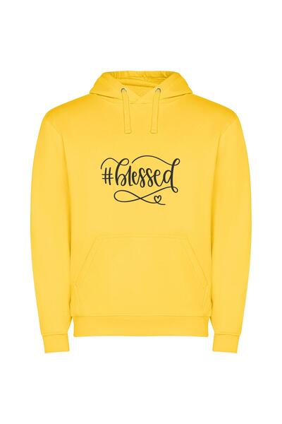 iLovePrints Blessed in Elegant Simplicity Φούτερ με κουκούλα σε χρώμα Κίτρινο