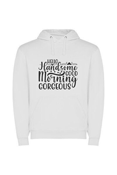 iLovePrints Elegantly Captivating Greetings Φούτερ με κουκούλα σε χρώμα Λευκό