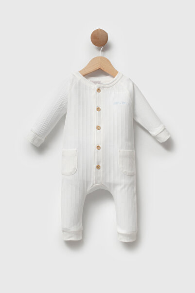 Csp Cassiope Jacquard Fabric Seasonal Front Buttoned Baby Romper Without Booties