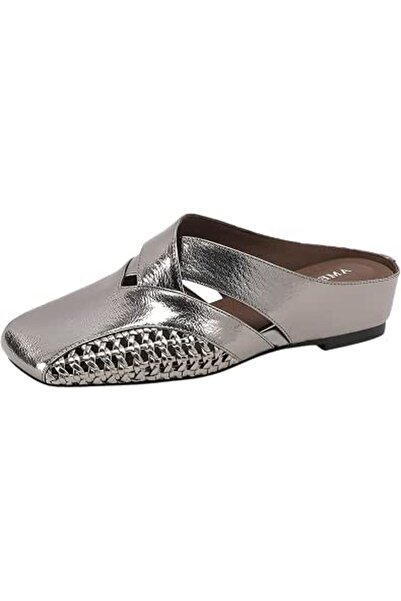 Generic [Generic]【British Style】Women's Mules Square Toe Closed Toe Sandals O...