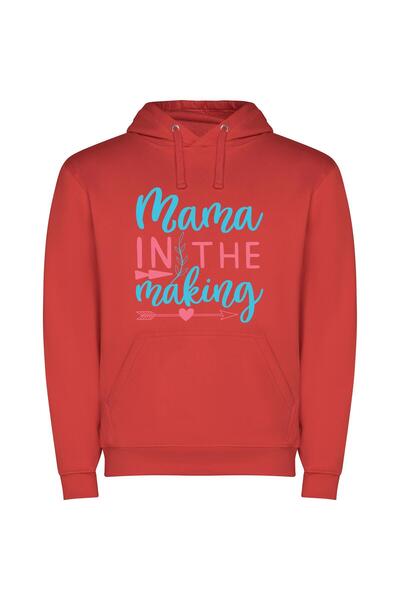 iLovePrints Mama's Maternal Muse Φούτερ με κουκούλα σε χρώμα Κόκκινο