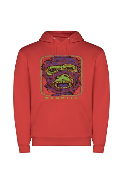 iLovePrints Neon Monster Mystique Φούτερ με κουκούλα σε χρώμα Κόκκινο
