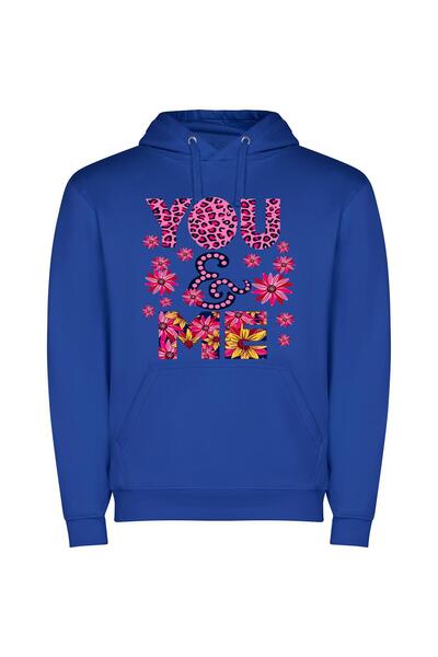 iLovePrints Floral Adobe Affair Φούτερ με κουκούλα σε χρώμα Μπλε