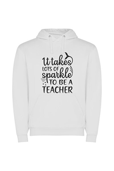iLovePrints Teacher: Sparkling Light of Education Φούτερ με κουκούλα σε χρώμα...
