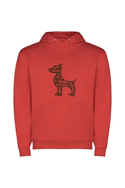 iLovePrints Homey with Four Paws Φούτερ με κουκούλα σε χρώμα Κόκκινο