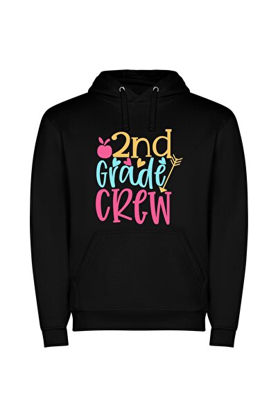 iLovePrints Professional Grade 2nd Crew Φούτερ με κουκούλα σε χρώμα Μαύρο
