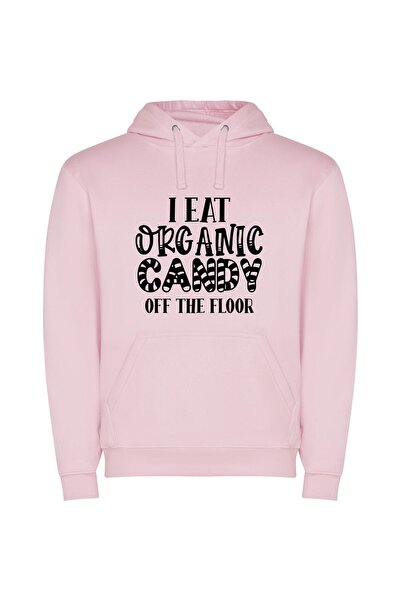iLovePrints Candy Art: Organic Graphic Φούτερ με κουκούλα σε χρώμα Ροζ