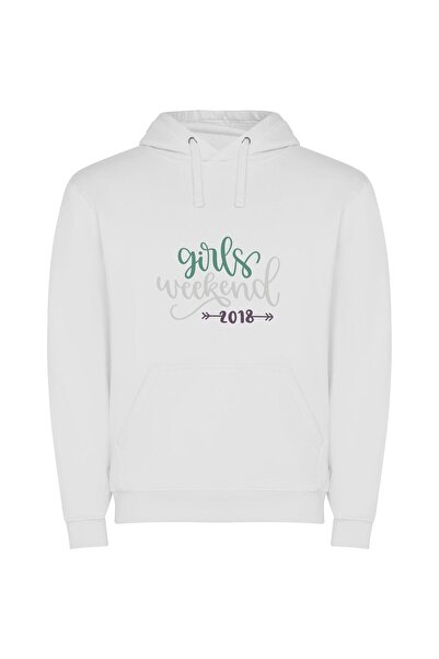 iLovePrints Chic Girls Retreat Φούτερ με κουκούλα σε χρώμα Λευκό