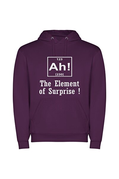 iLovePrints Black Surprise: Enigmatic Elements Φούτερ με κουκούλα σε χρώμα Μωβ