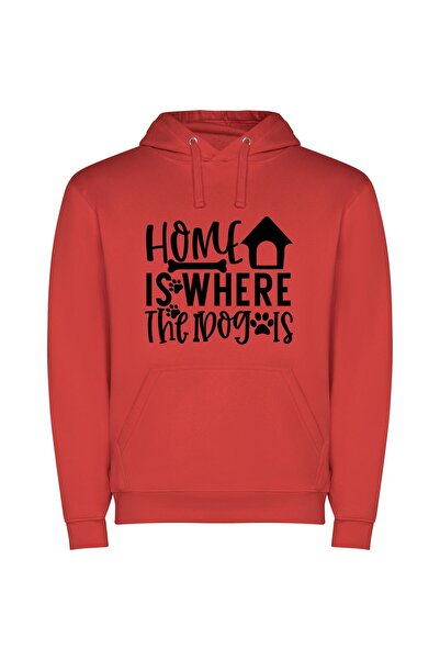 iLovePrints Pawsome Place of Happiness Φούτερ με κουκούλα σε χρώμα Κόκκινο