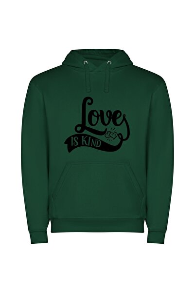 iLovePrints Infinite Love's Kind Features Φούτερ με κουκούλα σε χρώμα Πράσινο