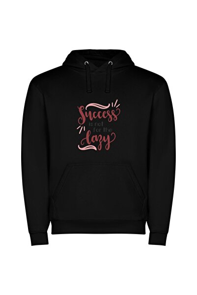 iLovePrints Elevated Laziness, Sleazy Success Φούτερ με κουκούλα σε χρώμα Μαύρο
