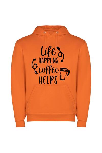 iLovePrints Coffee: Life's Uplifting Elixir Φούτερ με κουκούλα σε χρώμα Πορτο...
