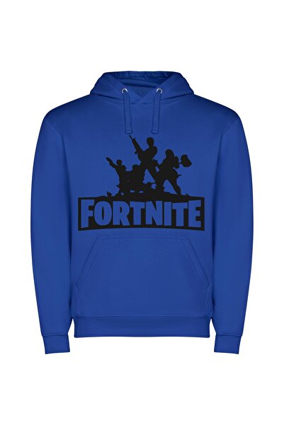 iLovePrints Monochrome Fortnite Masterpiece Φούτερ με κουκούλα σε χρώμα Μπλε