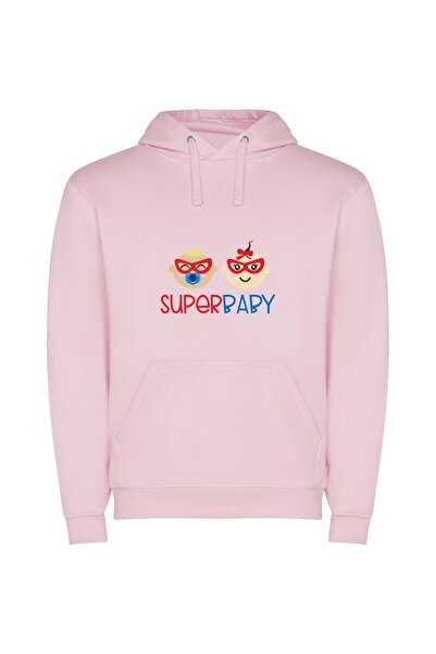 iLovePrints Superior Super Baby Cuteness Φούτερ με κουκούλα σε χρώμα Ροζ