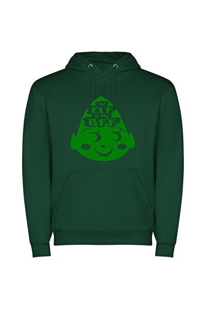 iLovePrints Mad Elf's Green Reckoning Φούτερ με κουκούλα σε χρώμα Πράσινο